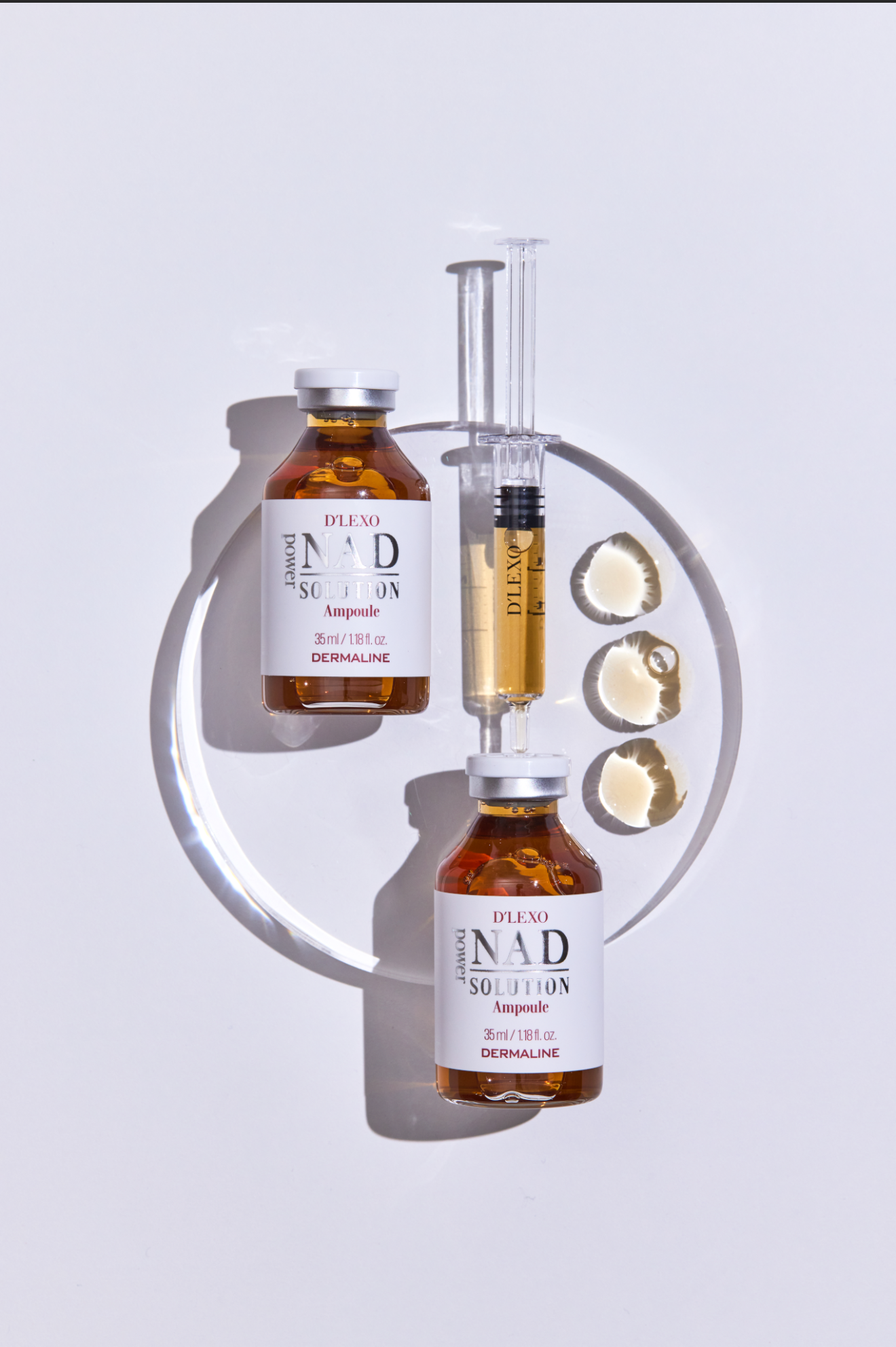 Presentación editorial de productos Dermaline NAD Solution